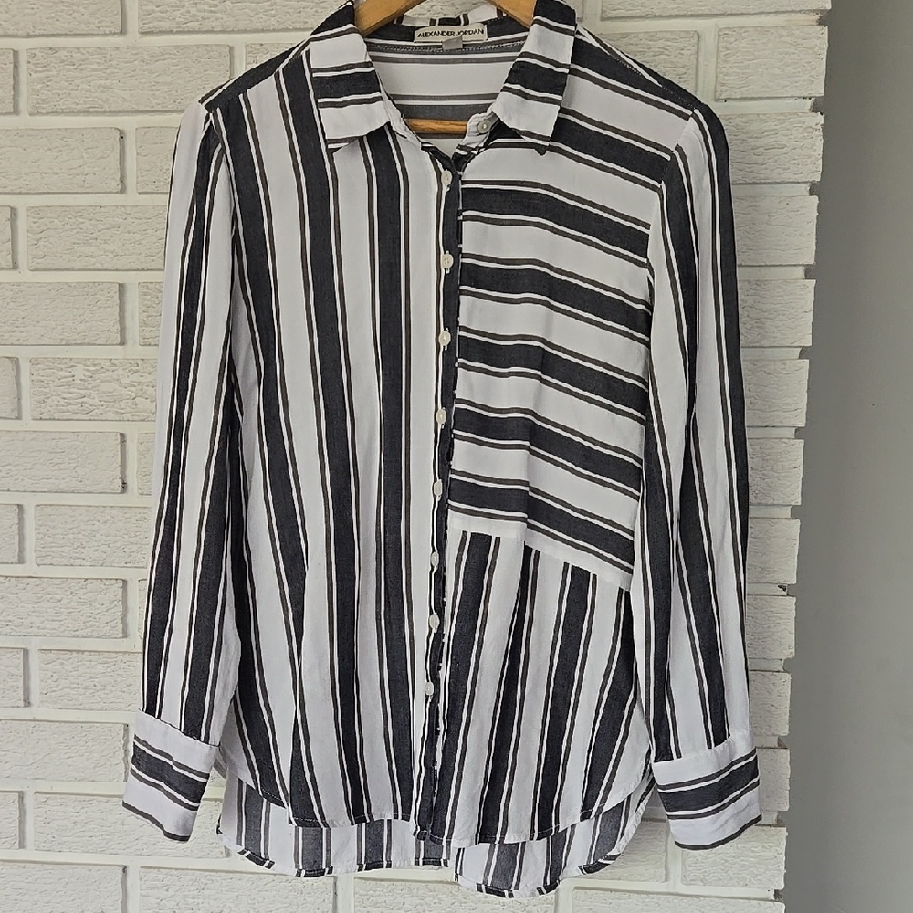 Alexander Jordan Striped Shirt Size Med